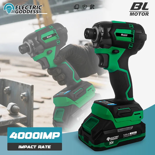 Electric Goddess Brushless Impact Driver 207NM Cordless Electric Drill Screwdriver Tool ﻿For Dewalt Makita Battery Pin
