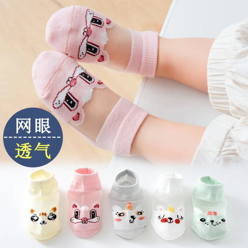 5 pairs 0-3-5-12 years old children's socks all genders Mesh Cotton Class A boys kids socks KS-2 socks for girls cartoon socks