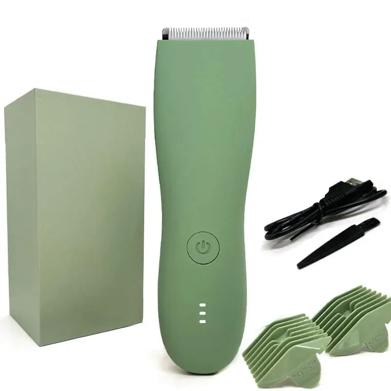 Balls Trimmer Men, Pubic & Body Hair Trimmer Groin Men, IPX7 Waterproof Electric Body Groomer with Replaceable Ceramic Blade