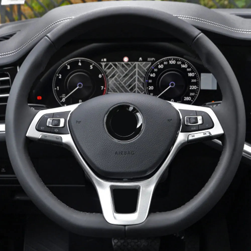 Car Steering Wheel Cover Trim for Volkswagen VW Tiguan MK2 Allspace 2017 - 2021 Steering Wheel ABS Sequins Accessories