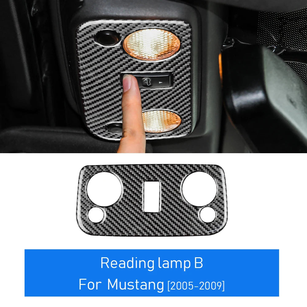 Real Soft Carbon Fiber Sticker For Ford Mustang 2005 2006 2007 2008 2009 Accessories Interior Trim Car Gear Shift Panel Cover