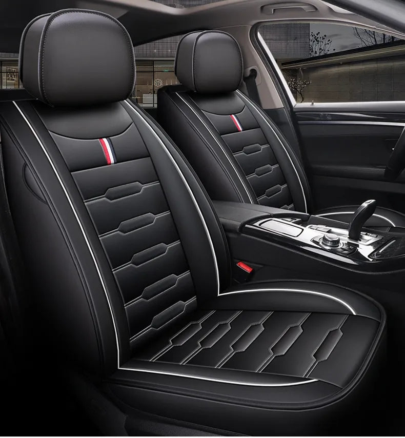 5- Seater Full Seat Universal Car Seat Cover, Breathable and Waterproof Faux Leather Automotive Seat Covers for Cars SUV Sedan