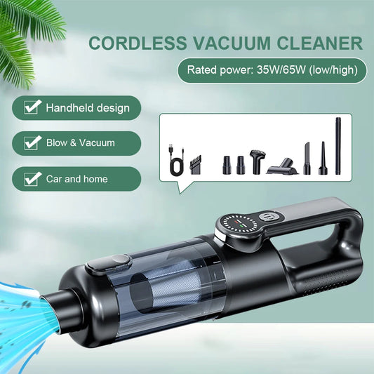 17000PA Car Vacuum Cleaner with LED Light High Power Mini Vacuum Cleaner Portable Cordless Compressed Air Duster for Car Home