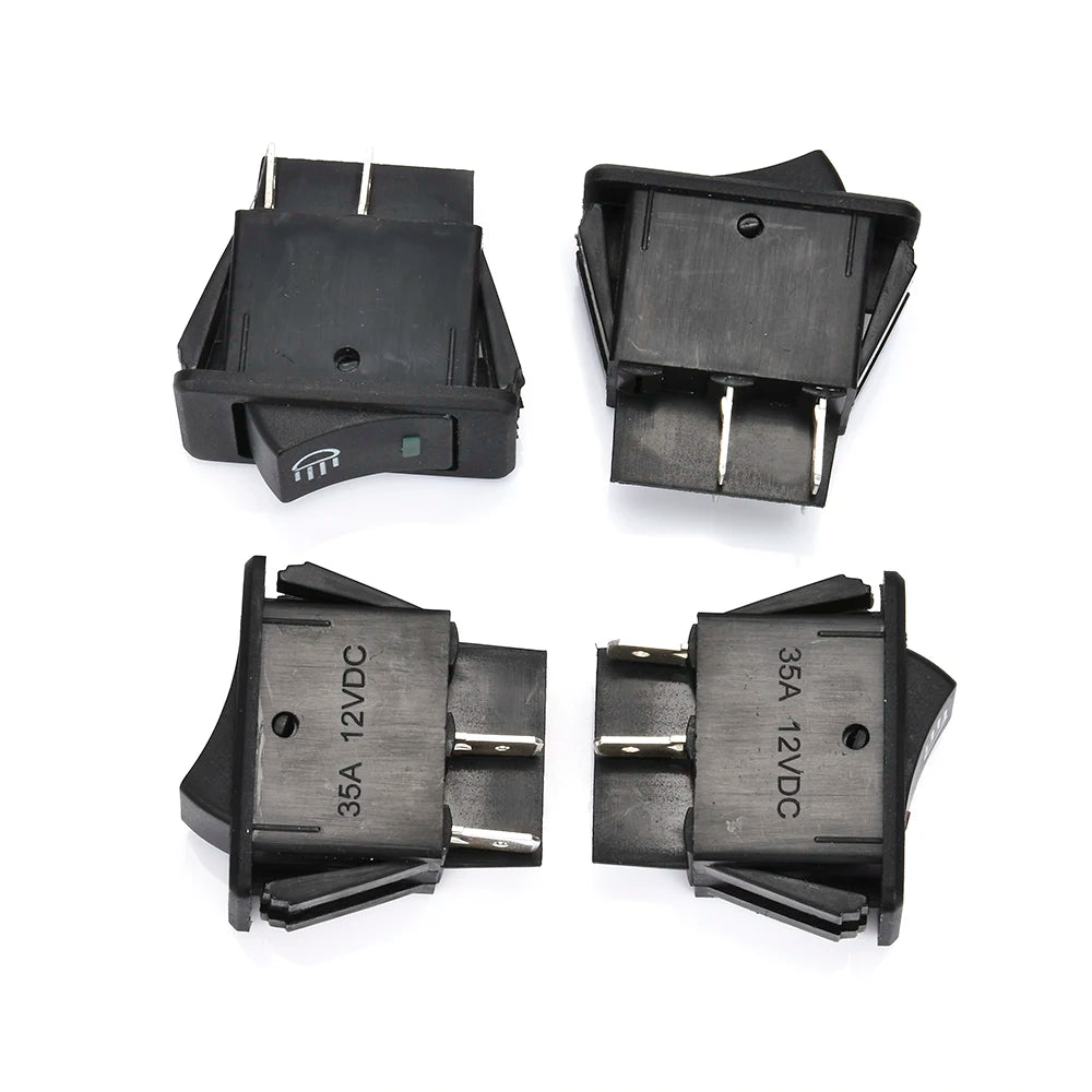 1 Pcs Rocker Switch ASW-17D LED Car Modification Fog Light Switch Warped Plate Boat Headlight 12VDC 35A DPST 4P With LED