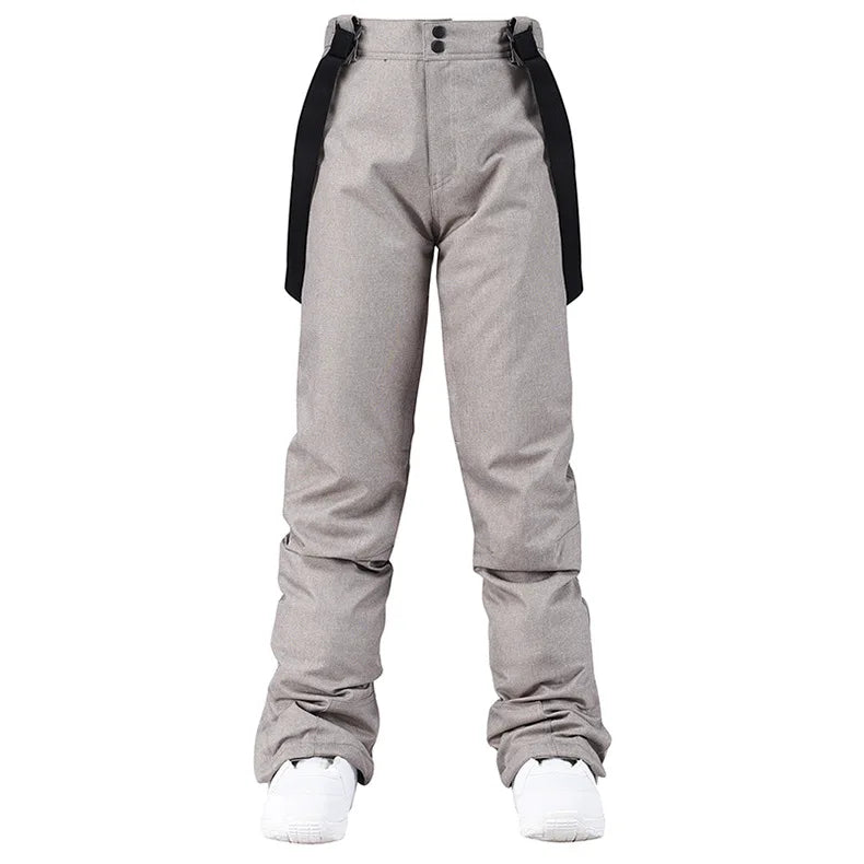 style denim ski pants suspenders denim ski pants men's skating snowboard waterproof, windproof and warm ski pants