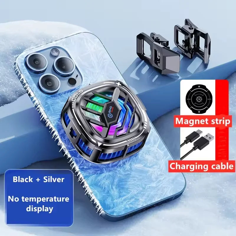 New X76A Magnetic Display Phones Cooler Back-Clip 2 in 1 Game Cooler Semiconductor Fast Phone Cooling Fan for IOS Android Phone