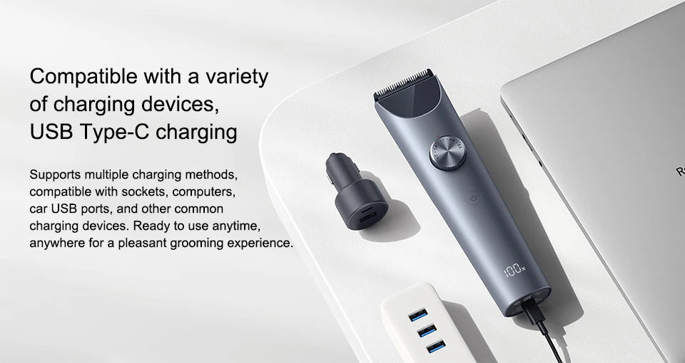NEW MIJIA Hair Clipper 2 Hair Trimmer Professional Beard Cut Machine IPX7 Waterproof Wireless Haircut Machine Mijia Clipper 2