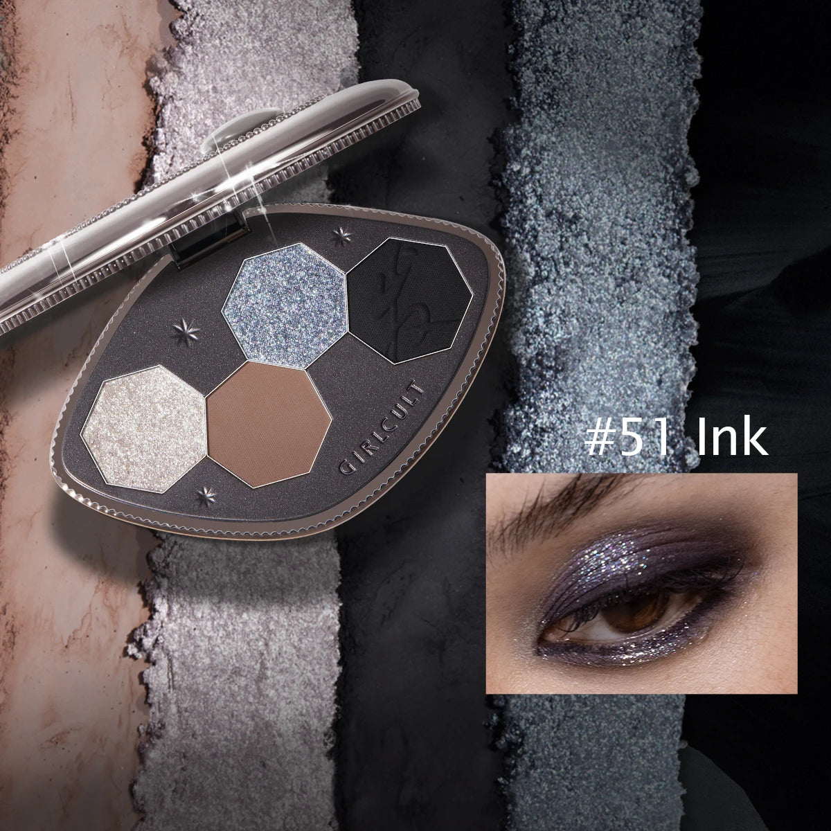 Girlcult Hallucination Eyeshadow Palette,Fine Milled Non-Fallout,Dimensional Blending,Soft-Focus Matte,Glamour,Luxury,Seasonal