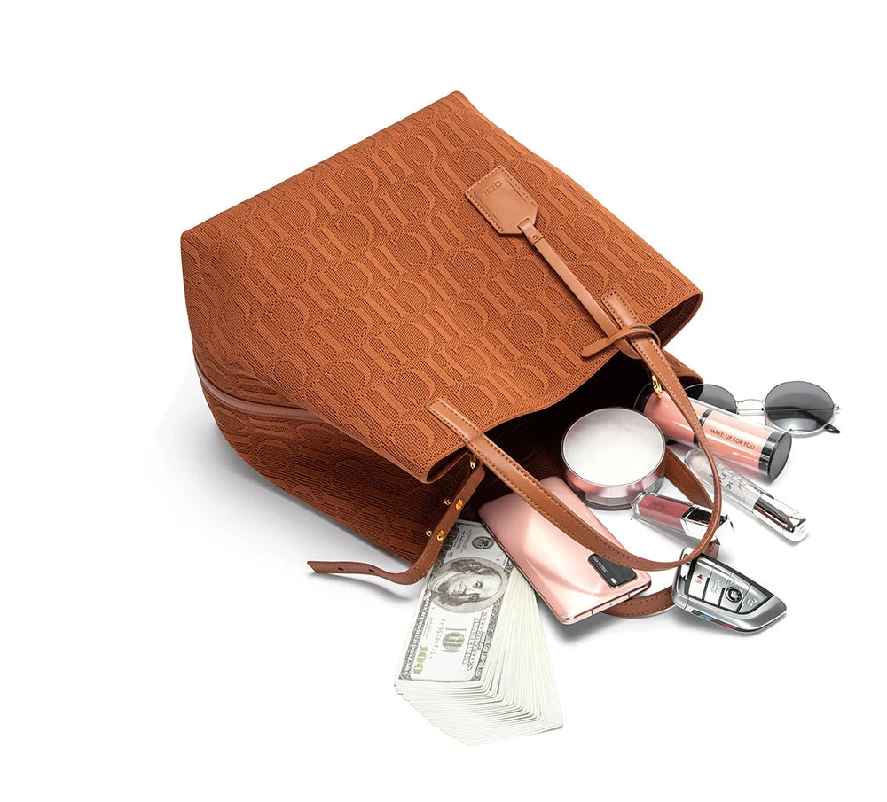 Women's Luxury Design Multi functional Handheld Shopping Handbag Fashionable New 2024 Solid Color Handbag