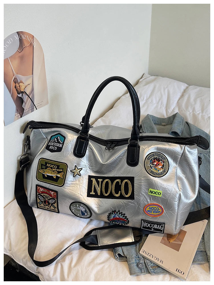 Fitness Travel Bag Suitable for Both Men and Women, Can Be Carried by Hand, Worn over the Shoulder or Cross-Body， Pu Leather Bag