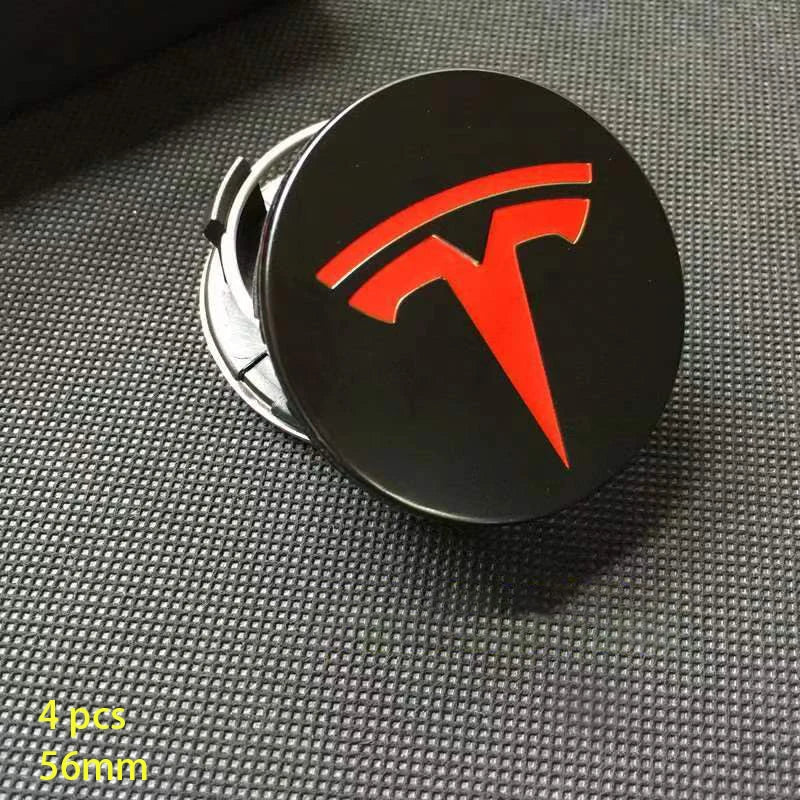 4pcs 56mm Applicable to Tesla original wheel hub cover Model3 Model Y Model S X wheel hub tire center cover logo