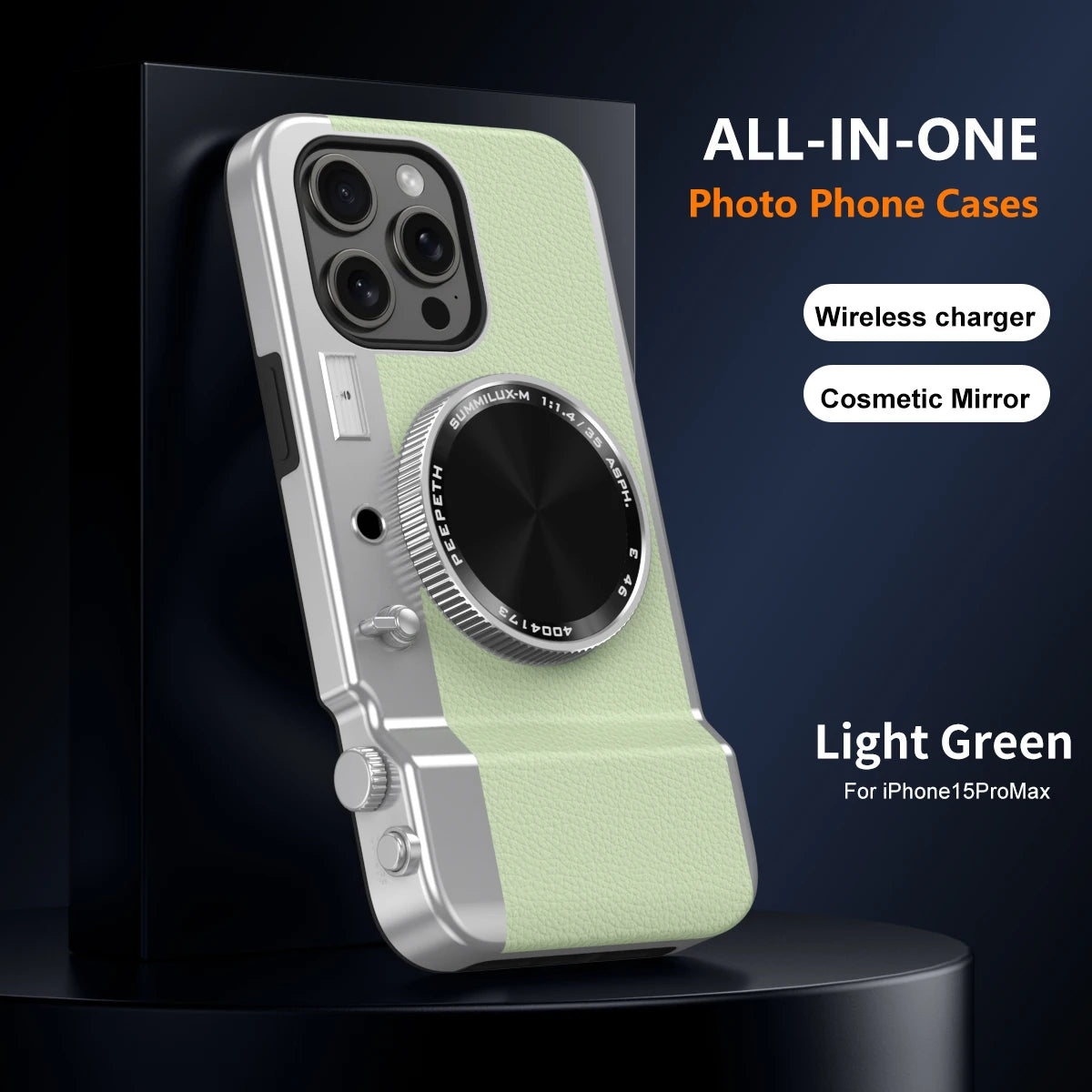 Retro Magnetic Multifunctional Camera Phone For 16 15 14 13 12 11 Pro Cosmetic Mirror Shockproof Cover