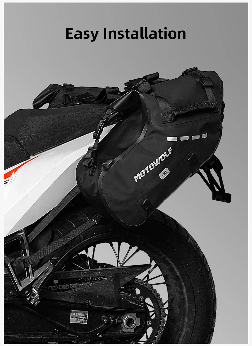Waterproof Motorcycle Bag 18L 28L 48L Motorcycle Saddle Side Bag Large Capacity Universal Fit Motorcycle Pannier Bag