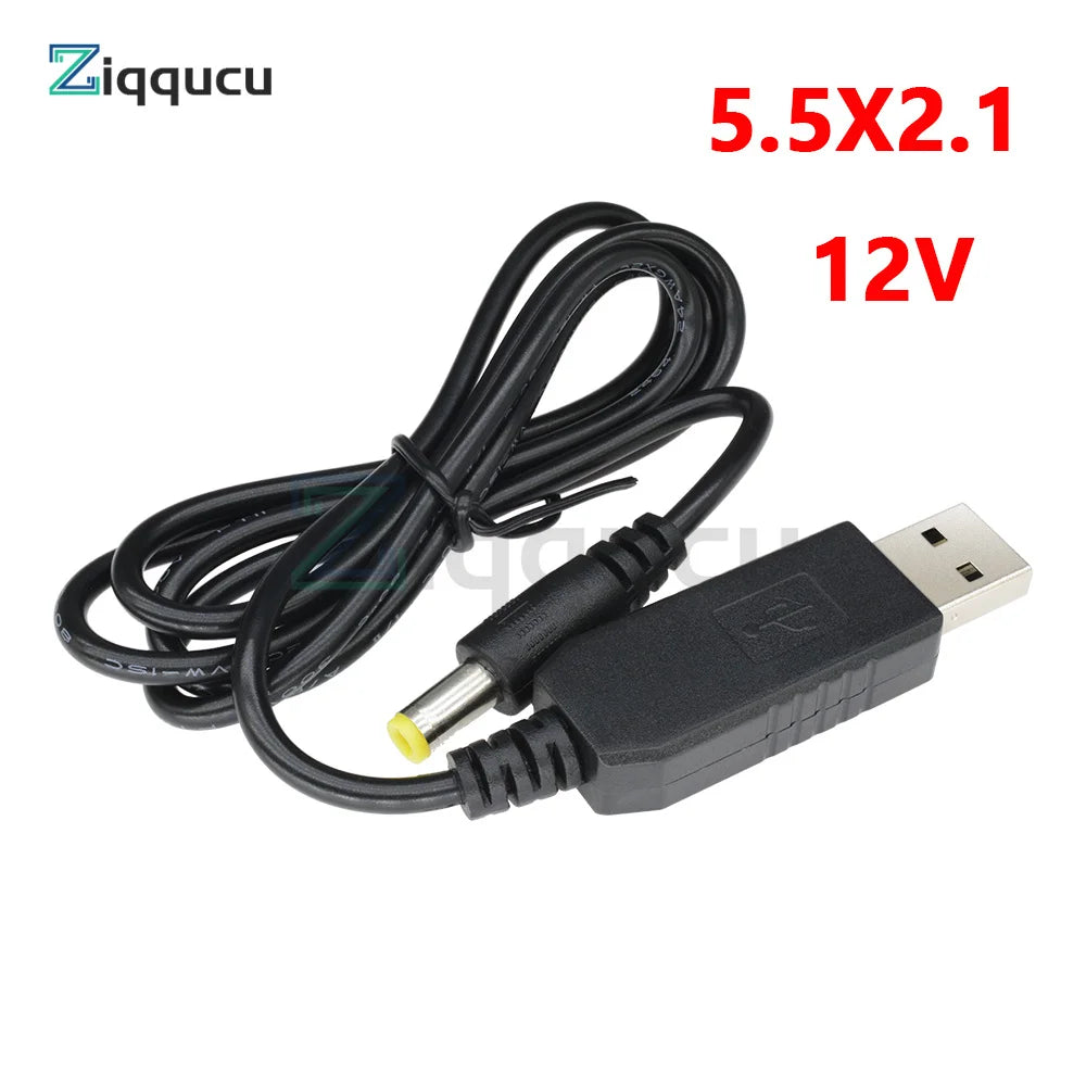 USB Power Boost Line DC 5V to DC 5V 9V 12V Step UP Module USB Converter Adapter Cable with Switch Plug Length 1m