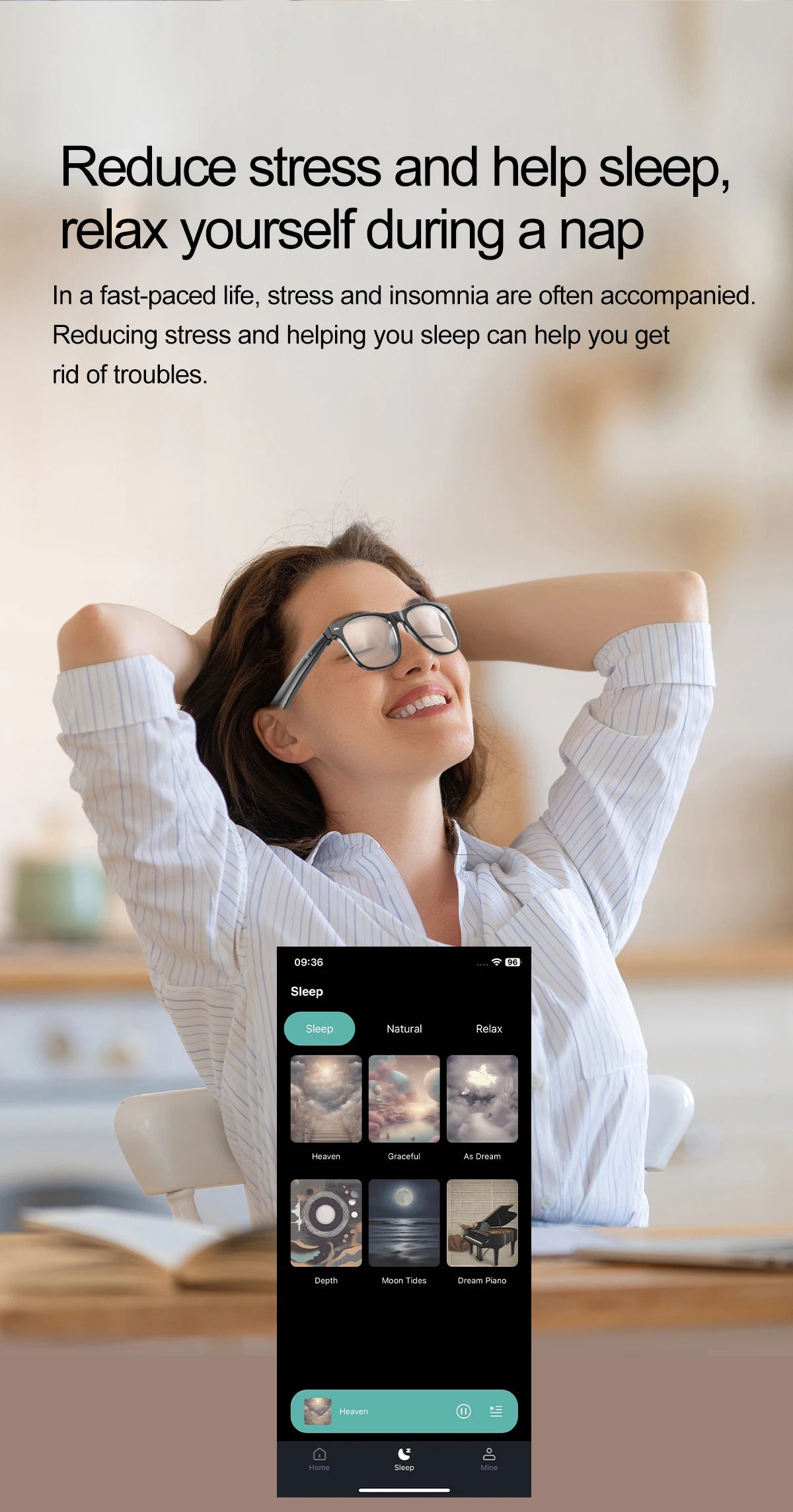 Upgrade Smart Glasses 134 Online Languages AI Automatic Translation Conversation with Speaker UV Protected Bluetooth Sunglasses