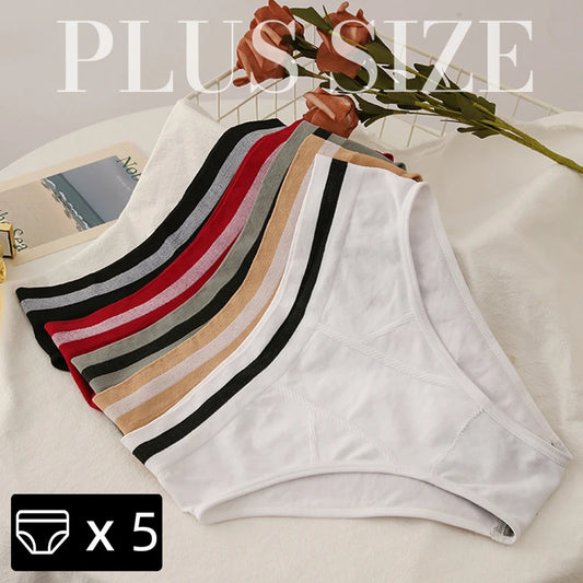 S-3XL 3-5Pcs Women Sport Briefs High Waist Panties Comfort Solid Color Underwear Sexy Underpants Intimate Lingerie Soft Briefs