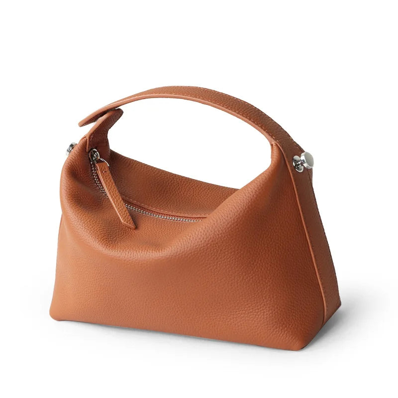 2024 New Women's Bag Female Luxury Soft Genuine Leather Handbag Lady Fashion Daily Casual Shoulder Bag Girls Crossbody Messenger