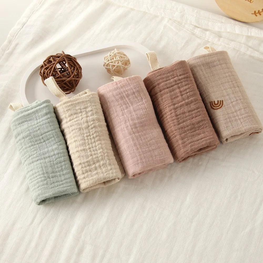 4-Layer Pure Cotton Portable Washcloth for Newborns - Soft Absorbent Square Gauze Towels for Burping High Quality