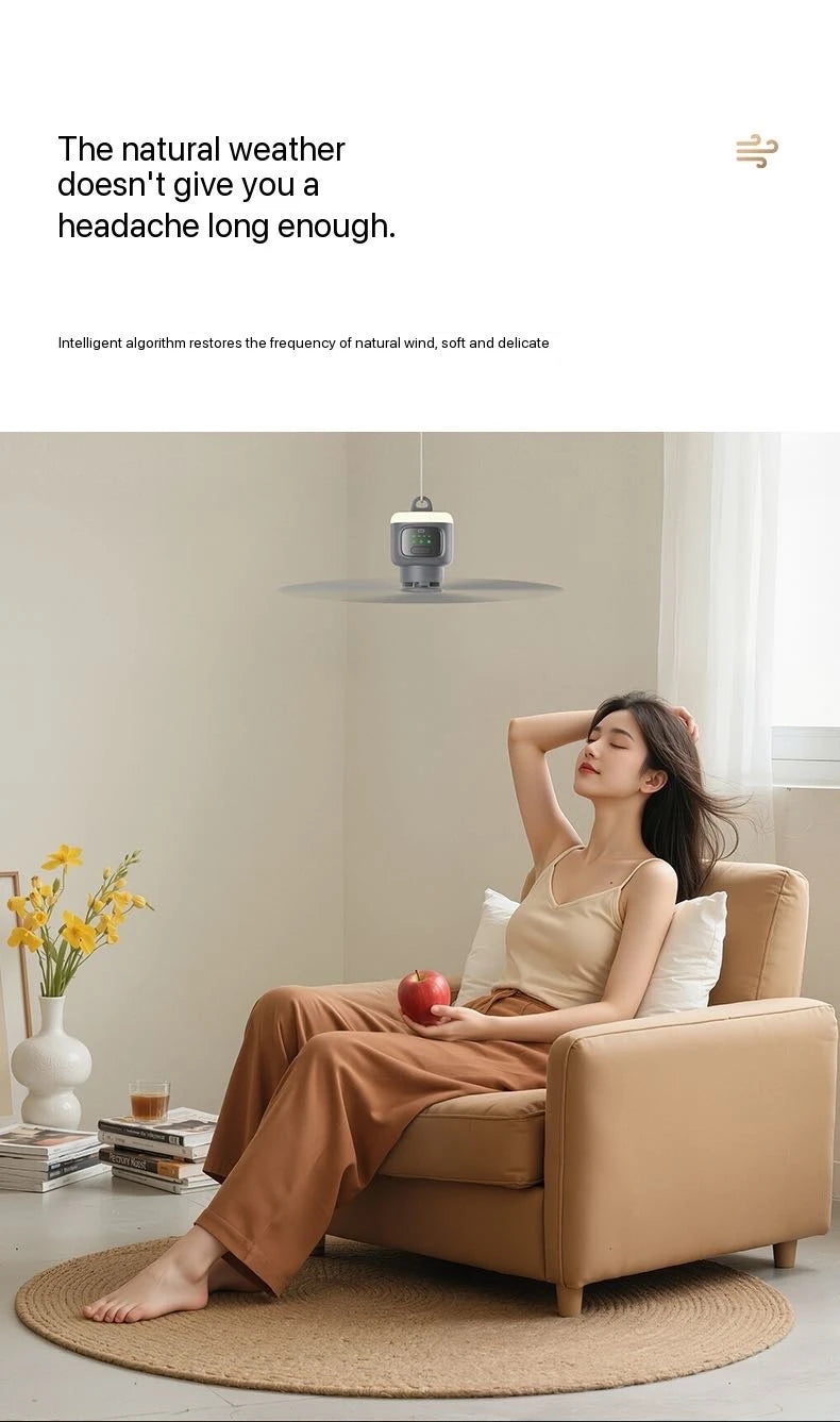 Remote Control Large Size Ceiling Fan USB Wireless Cooling Fan 12000\8000mAh Portable LED Night Light Camping Fan Ceiling Fan