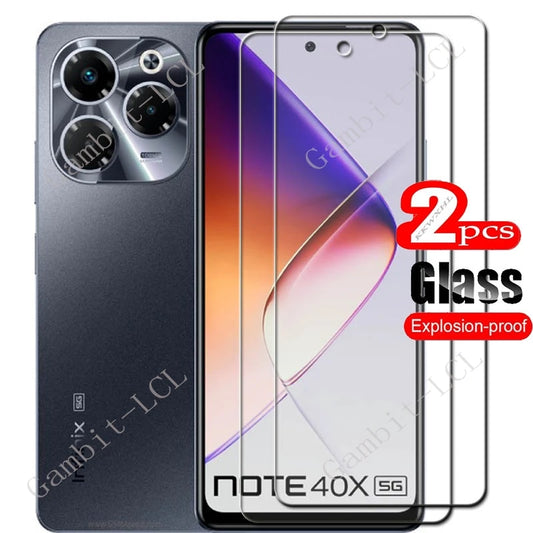 2PCS HD FOR Infinix Note 40X 5G 6.78" Tempered Glass Protective Cover ON Note40X 40 X X6838 Screen Protector Transparent Film