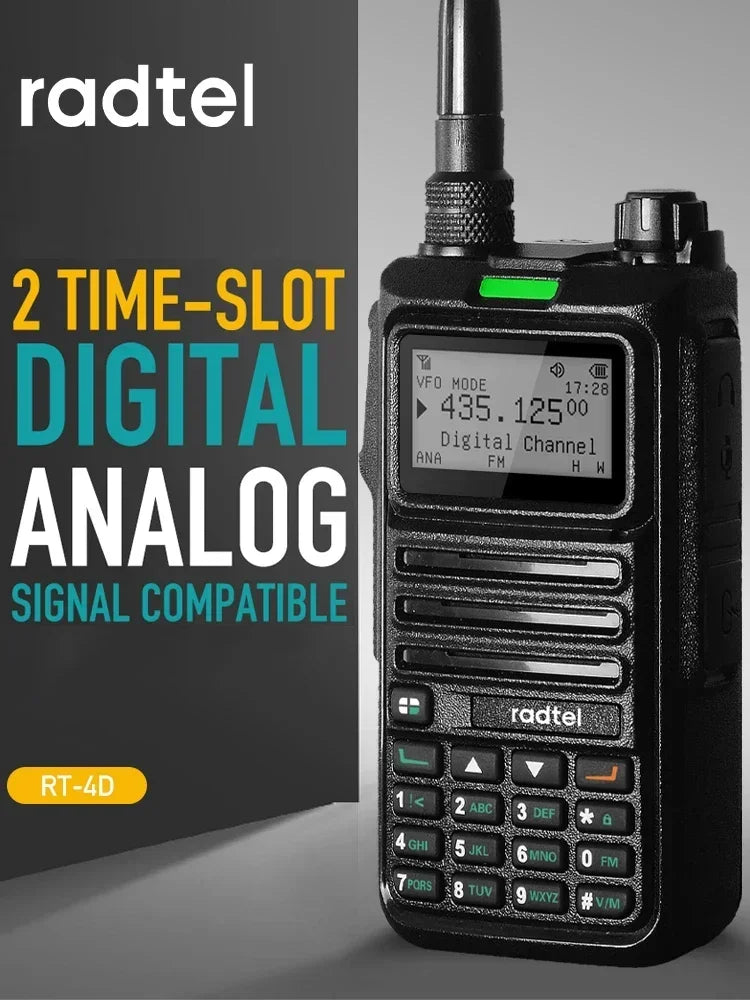 Radtel RT-4D DMR Radio Digital Walkie Talkie Dual Mode Analog Two Way Radio Dual Time Slot Ham Radio 1024 Channels