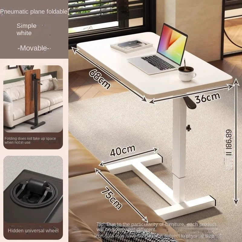 Folding bedside table pneumatic lift table mobile study table computer table office desk lazy dining table