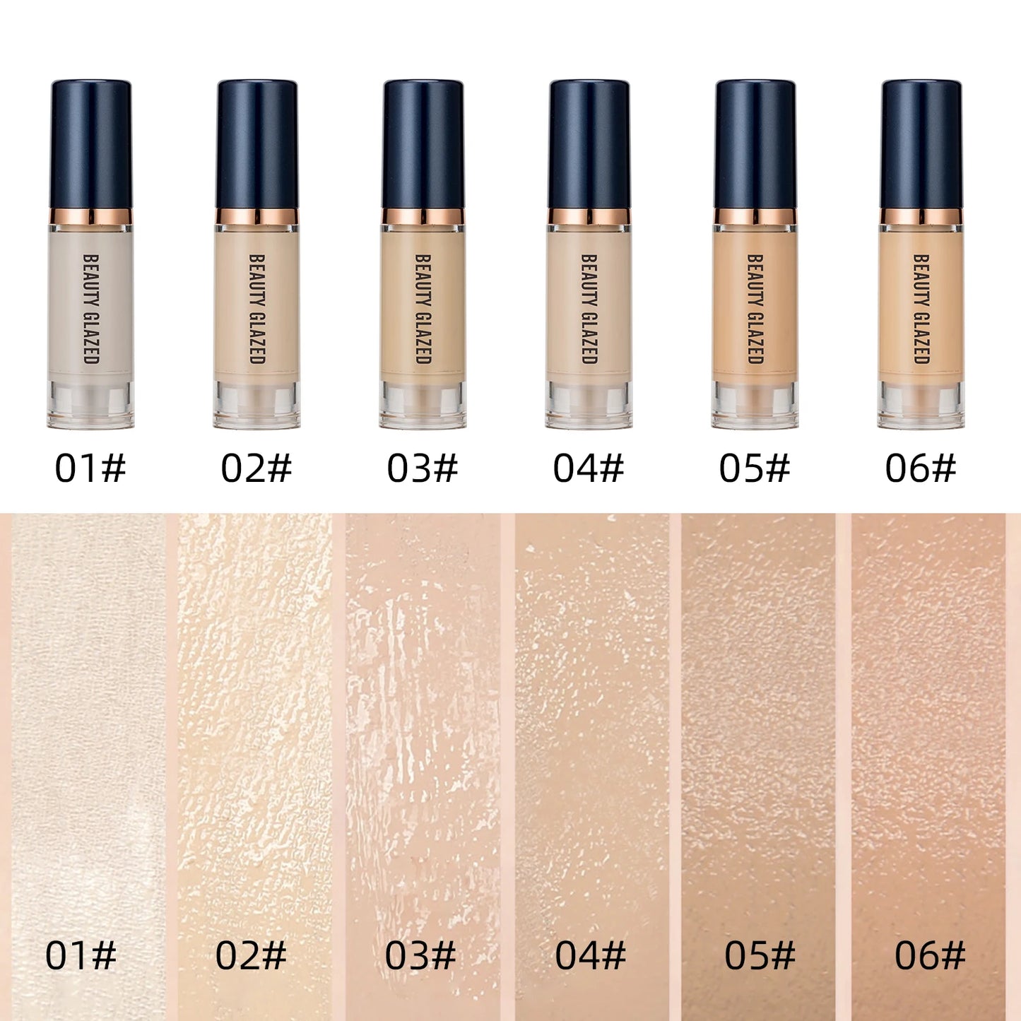 BEAUTY GLAZED 3Pcs Face Makeup Set, Matte Long Lasting Waterproof Liquid Foundation+Primer+Puff
