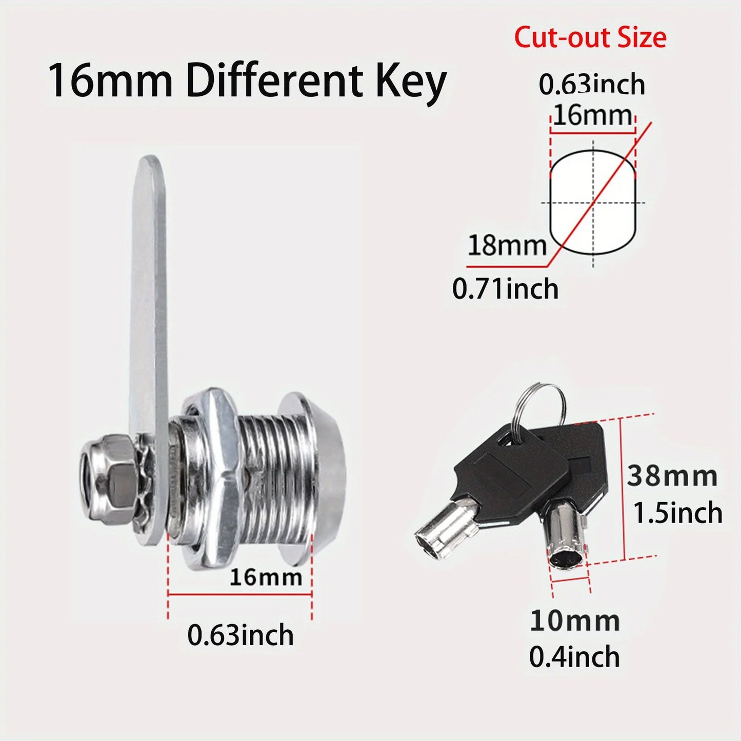 Tool Boxes Locks Mailbox Cylinder Thread Tubular Cam Lock Furniture Lock Cabinet Drawer Lock Furniture Hardware RV Doors
