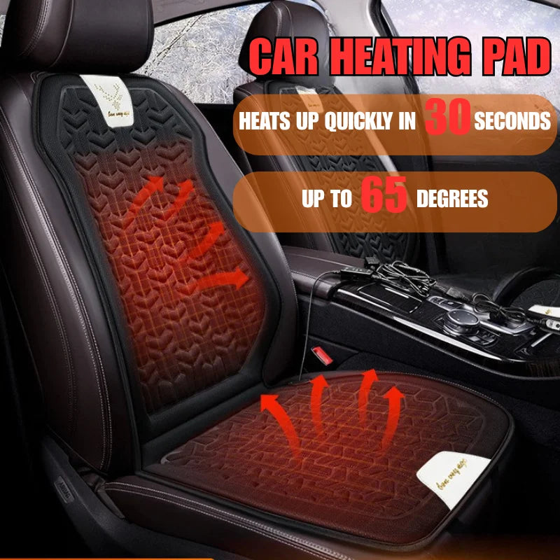 Universal Heated Car Seat Cover 12V Winter Seat Cushion Warm Velvet Plush Seat Protector Car Heating Mat Auto Accessories