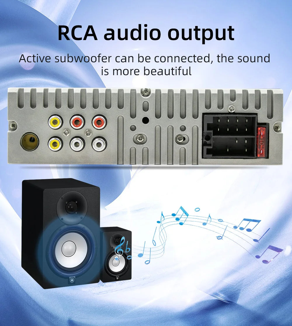 BQCC 1 Din Universal Car DVD/CD/VCD Player AI Voice BT USB TF AUX Input RDS Radio Locate a car Wiring protection EQ Car Stereo