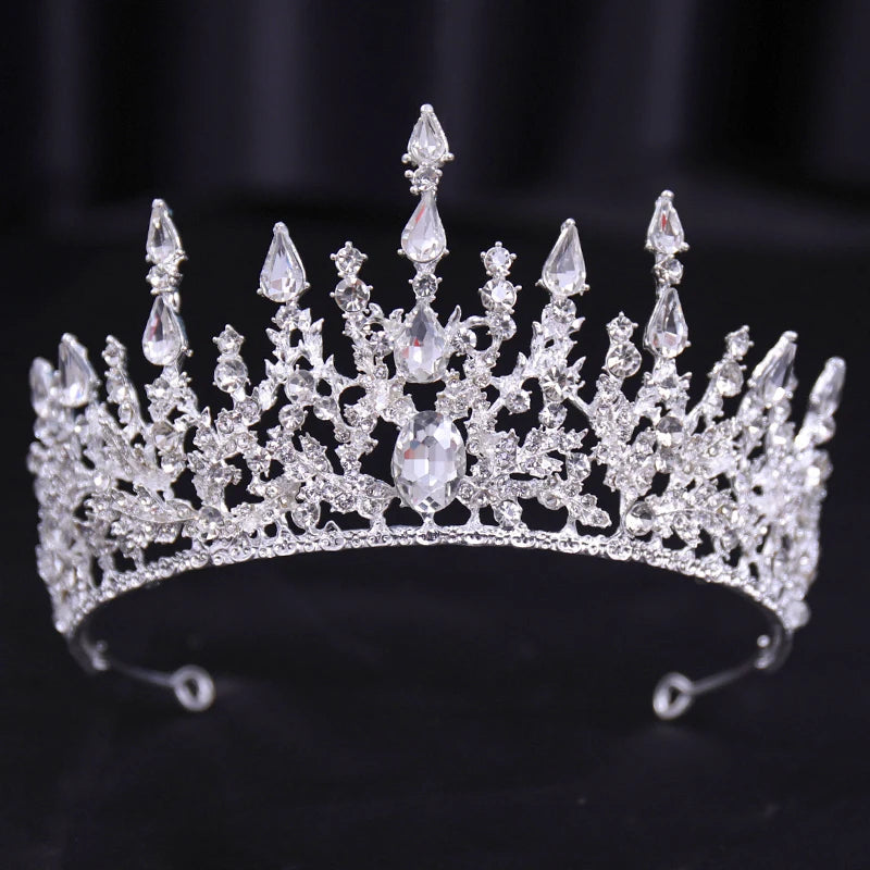 Bridal Wedding Hair Accessories Silver Crystal Hair crown alloy diamond crown women's fashion high-end atmospheric headdress