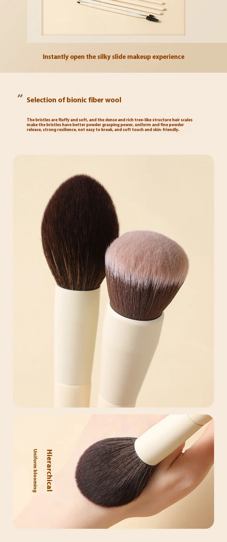 13pcs Synthetic Fiber Makeup Brush Set: Foundation Brush, Eyeshadow Brush, Highlight Brush, Eyebrow Brush, Eyelash Brush