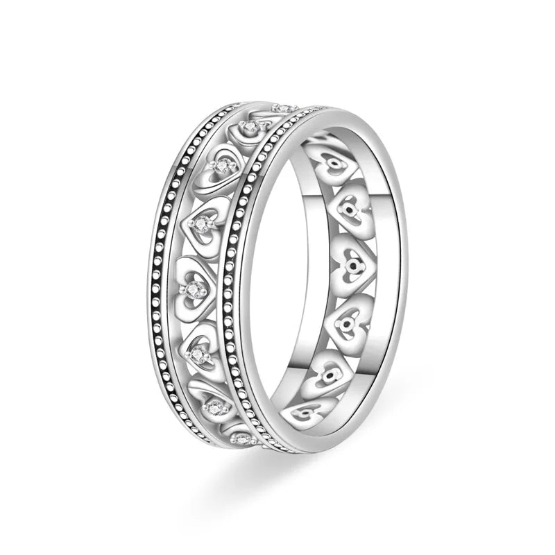 925 Silver Romantic Princess Pink Bow Rings For Women Fashion Star Moon Devil's Eye Ring Valentine's Day Wedding Jewelry Gifts