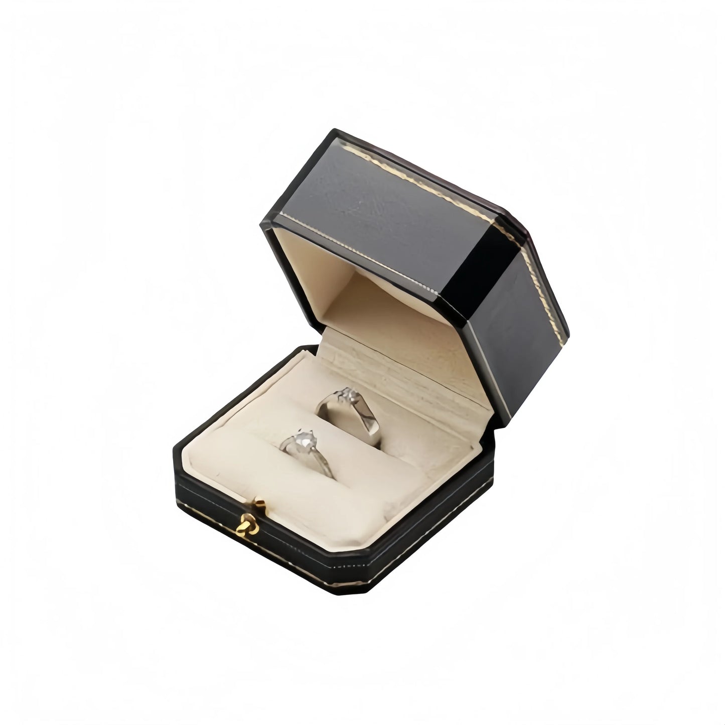 Customizable LOGO Vintage Octagonal Gold Text Storage Box Ring Earnail Bracelet  Jewelry Packaging Case Collection Storage Box