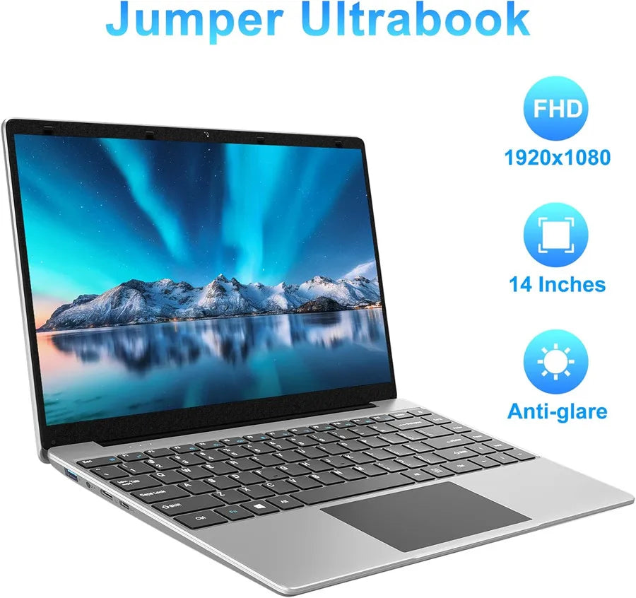 14 Inch Windows 10 Laptops Computer EZbook S5 12GB LPDDR4 RAM 256GB SSD ROM 1080p FHD J4105 CPU with Celeron 4-Core Processor
