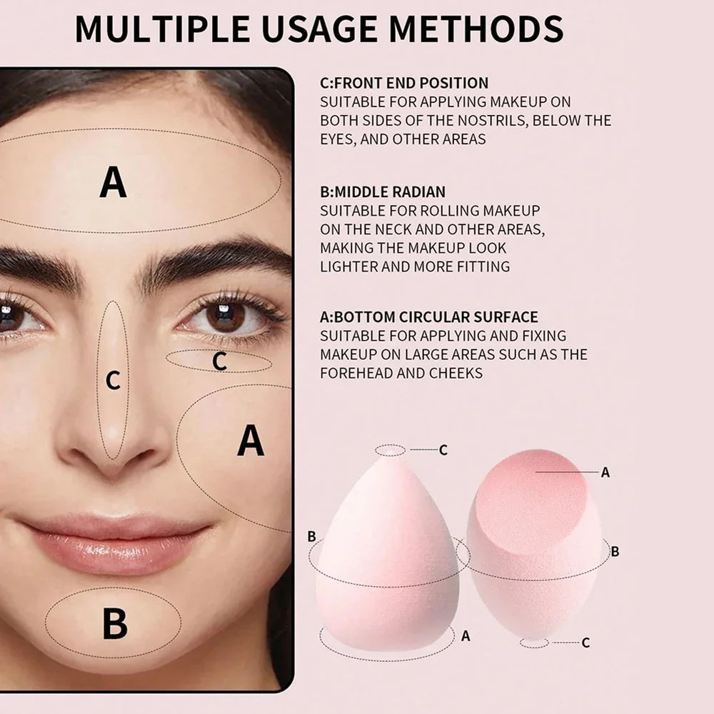 12pcs Professional Makeup Brush Set Incl. Eyeshadow, Powder, Blush Brushes, 2pcs Makeup Sponges, 1pc Powder Puff, Complete Trave