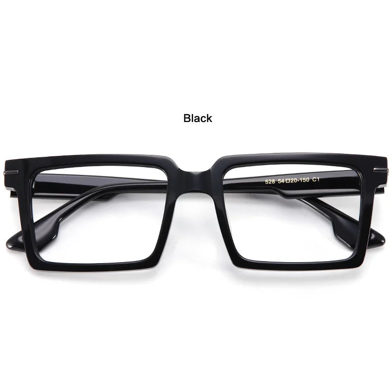 Large Size Acetate Men Eyeglasses Frame Rectangle Myopia Optical Prescription Glasse Trending Stijlen Italy Retro Luxury Eyewear