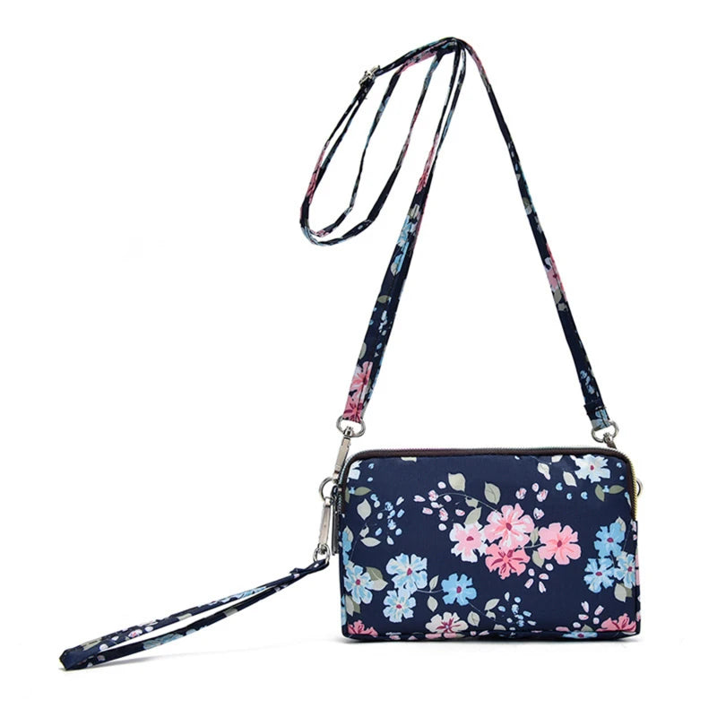 New Trendy Three-layer Women Sports Wallets Crossbody Mobile Phone Bag Pouch Messenger Clutch Bag Coin Purse Outdoor Handbag