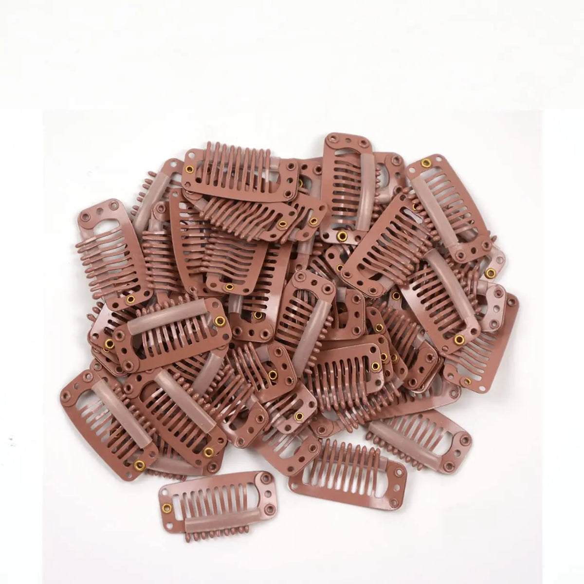 10-100Pcs 9-teeth Beige/Brown/Black Hair Extension Clips Hair Extension Wigs Snap Clips Comb Small Snap Wig Accessories Clips