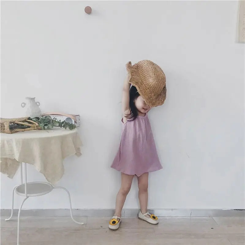 Cute Cotton Baby Dresses One-piece Summer Beach Sundress Muslin Dress for Girls Christening Carnival Costume Baby Newborn Items