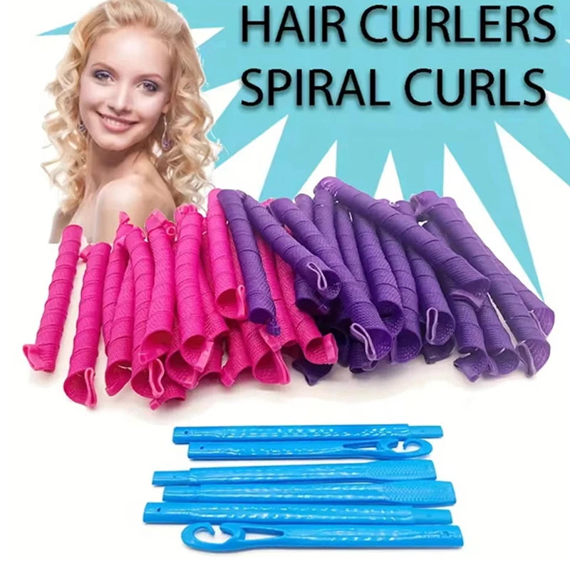 Heatless Hair Curlers Set Create Bouncy Spiral Curls Without Heat Damage Safe Easy To Use Hooks For Effortless Styling Kit