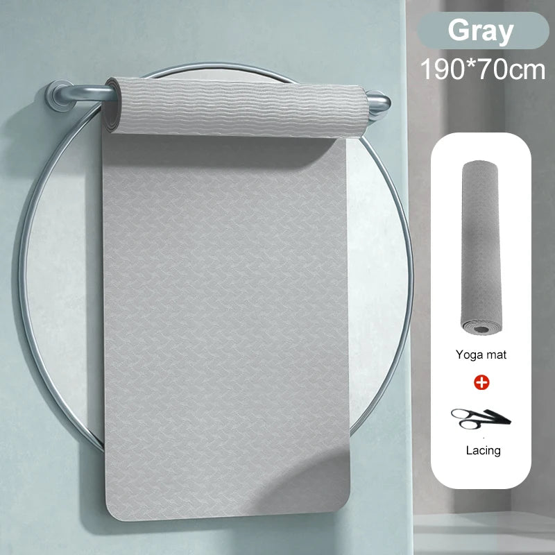 190CM Yoga Mat High Density Anti-Tear Exercise Mat Extra Long & Wide Non Slip Workout Mat with Carrying Strap for Sports Fitness