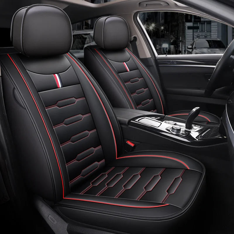 5- Seater Full Seat Universal Car Seat Cover, Breathable and Waterproof Faux Leather Automotive Seat Covers for Cars SUV Sedan