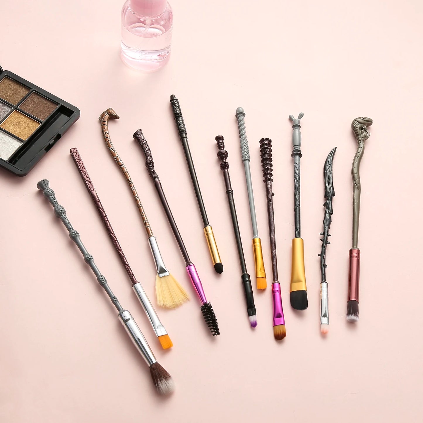 11pcs Harry Potter Series Wand Makeup Brush Set Vintage Metal Makeup Brush Eyeshadow Brush Birthday Party Gift Professional Eye