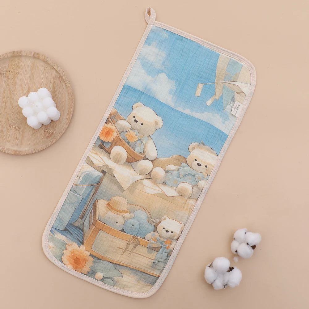 Cotton Muslin Baby Face Towels Long Burp Cloth for Newborn 6Layers of Gauze Children's Towel Kindergarten Hand Towels Baby Items