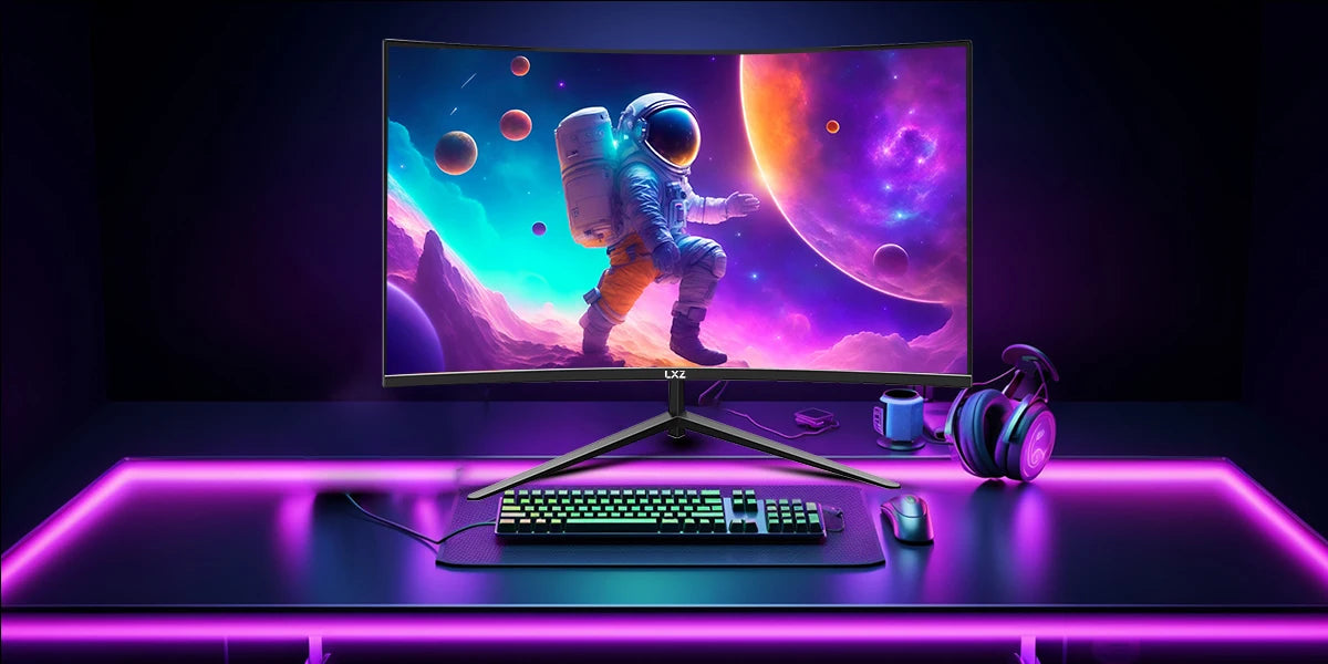 LXZ Curved 32 Inch Gaming Monitor 1800R, 2K QHD 165hz Frameless Display 99% sRGB, 178°Wide Viewing Angle, Display Port HDMI