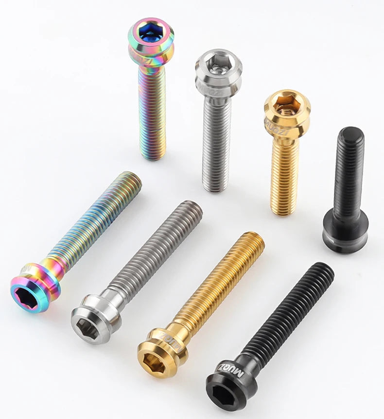 MUQZI Bike M6 Titanium Alloy Stem Top Cap Screw M6x35mm M6x30mm Super Light MTB Road Bicycle Headset Top Cap Bolt