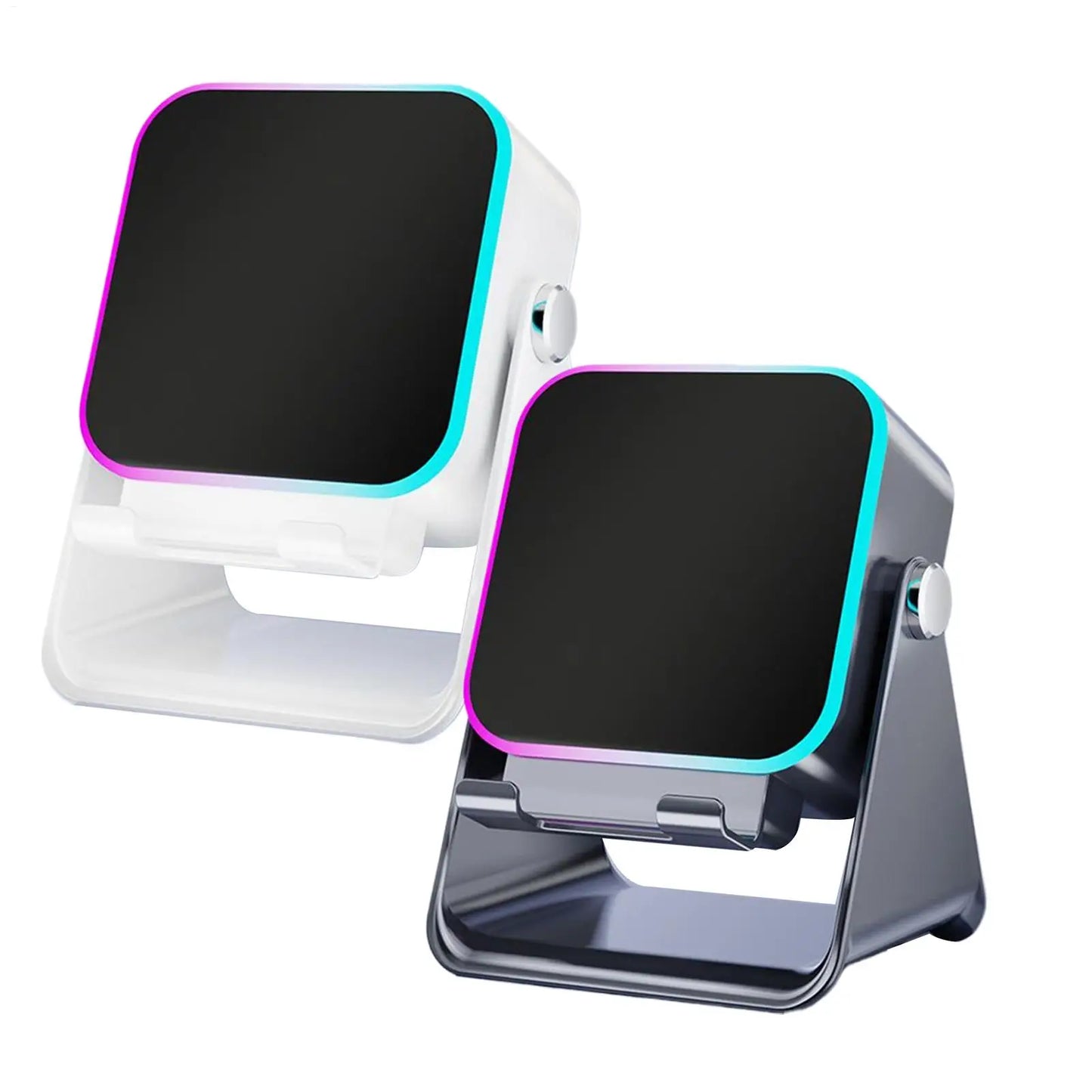 Upgraded Folding Phone Holder With Wireless Charger Induction Speaker Light 10W Portable Audio Bracket For Desk Room Office