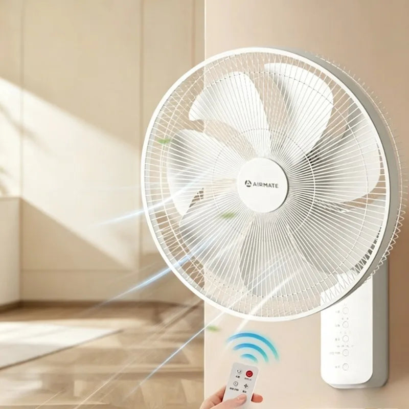 Quiet 7-Blade Wall Mount Fan Remote Control Commercial Fan for Restaurant Canteen, Dorm and Industrial Spaces