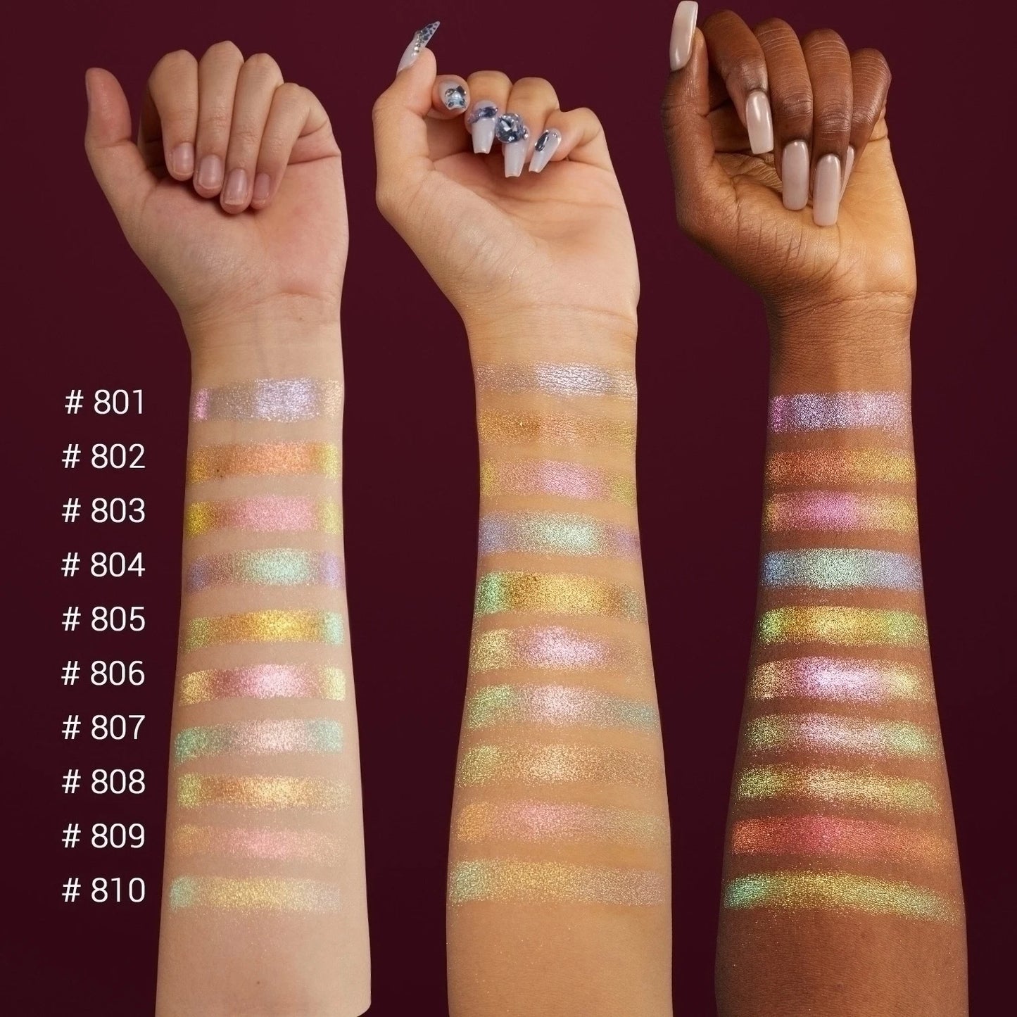 CHARMACY Multichrome Eyeshadow Palette High Pigment Waterproof Long Lasting Eye Shadow Makeup for Women